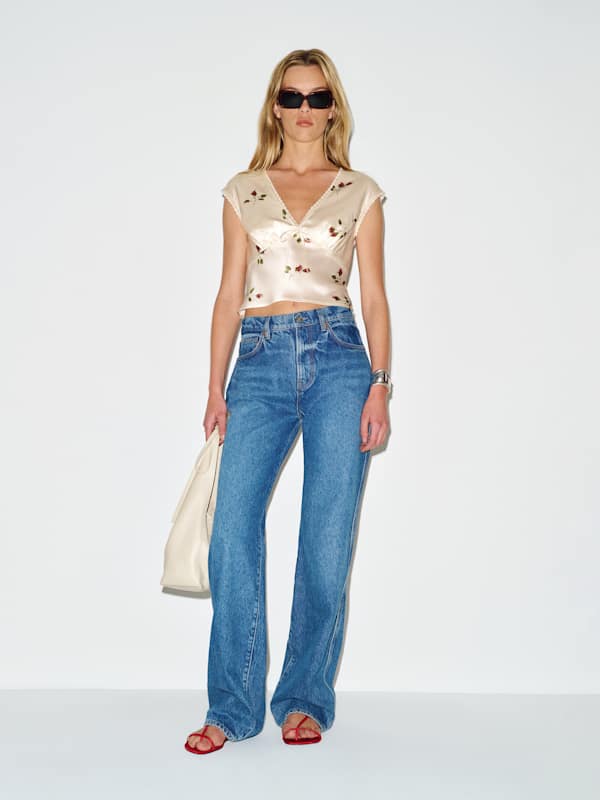 Top en soie Cherry - Floating Rose