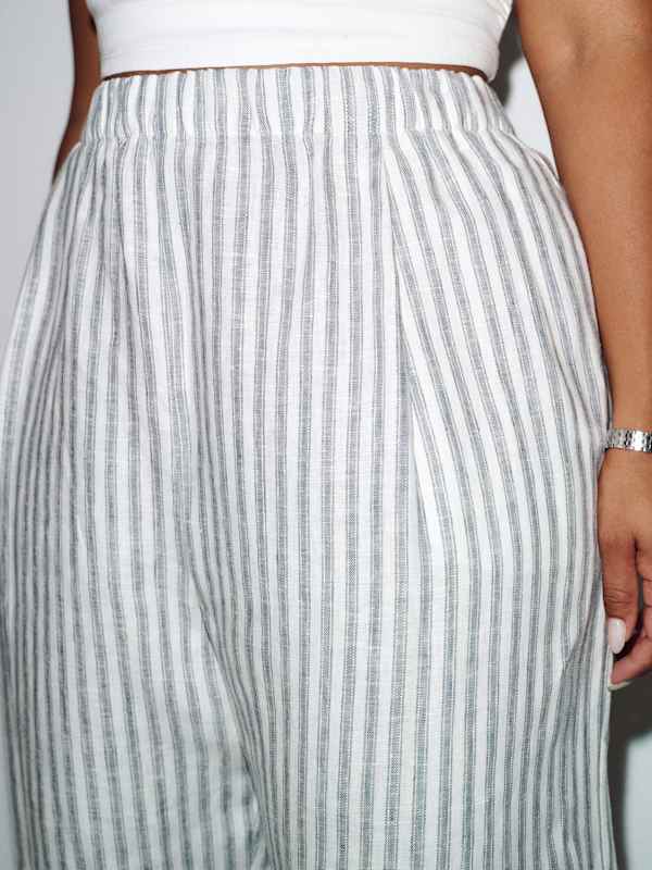 Fernando Linen Wide Leg Pant Es - Antibes Stripe