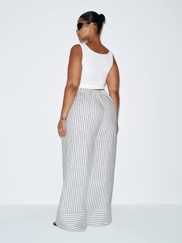 Fernando Linen Wide Leg Pant Es - Antibes Stripe