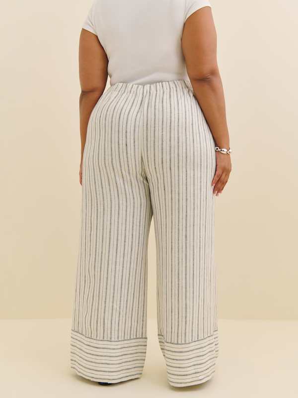 Fernando Linen Wide Leg Pant Es - Elsie Stripe