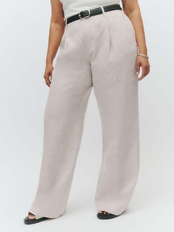 Alex Linen Pant Es - Oatmeal