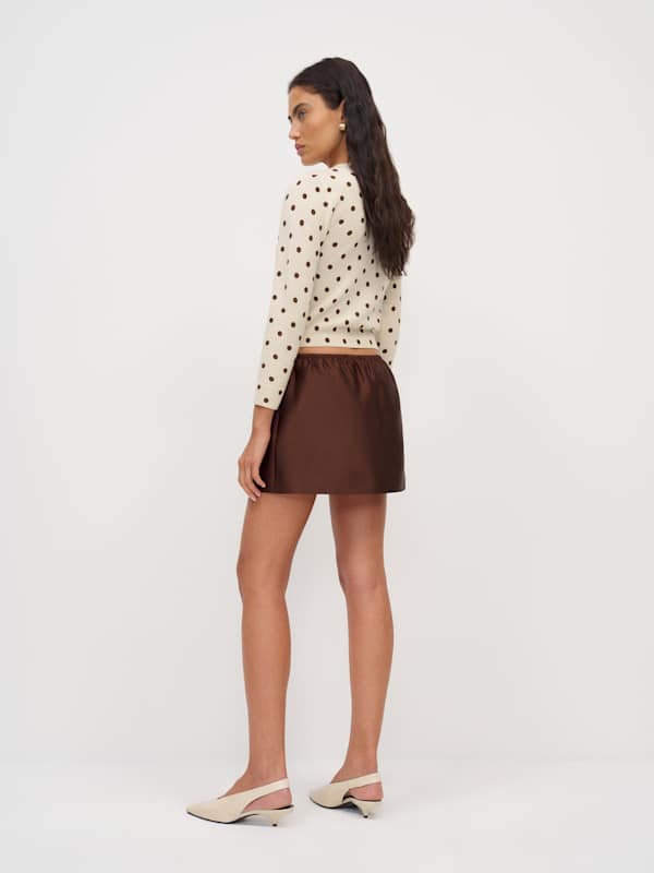 Bernadette Crew Cardigan - Brownie Dot