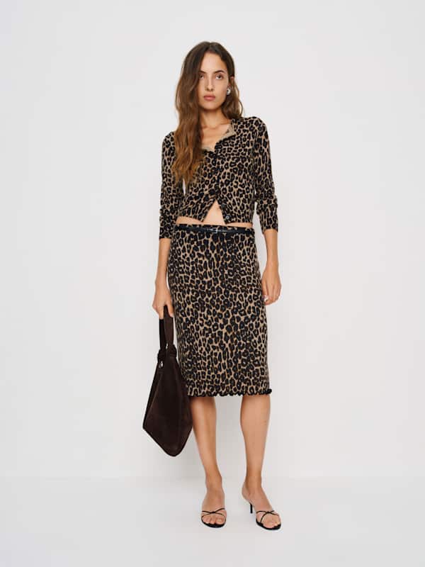 Bernadette Crew Cardigan - Leopard