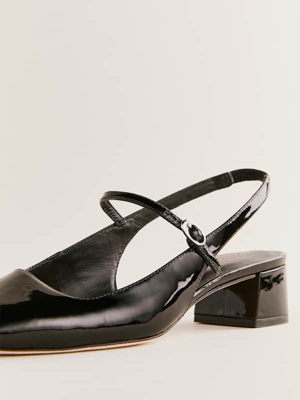 Maddox Slingback Heel - Black Patent