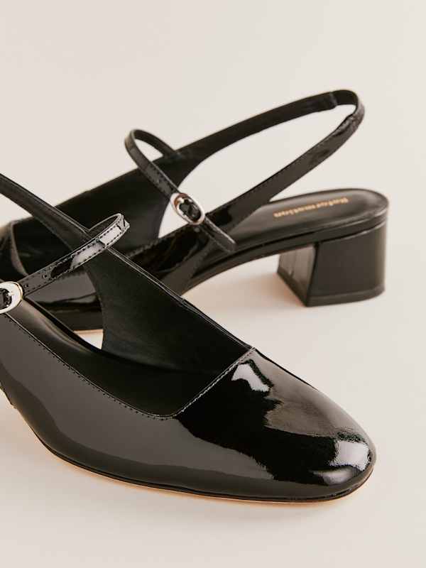 Maddox Slingback Heel - Black Patent