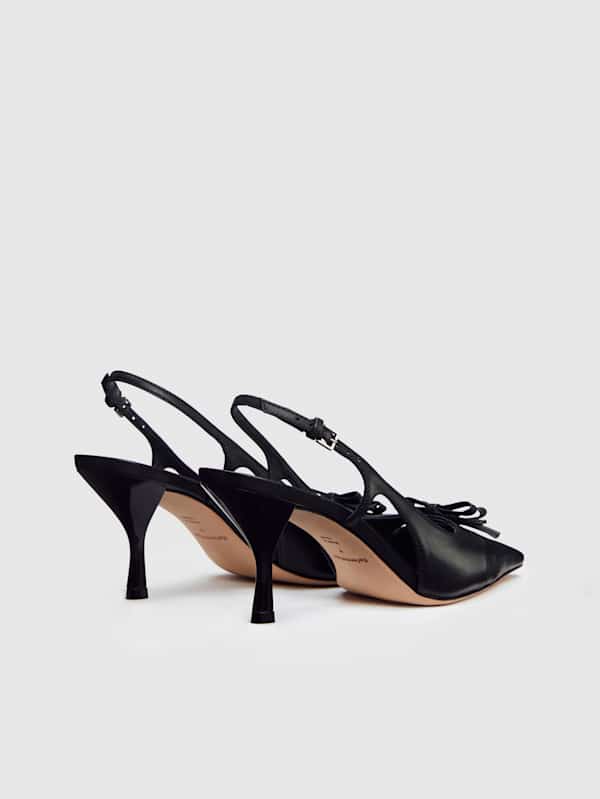 Noreen Slingback Pump - Black Leather