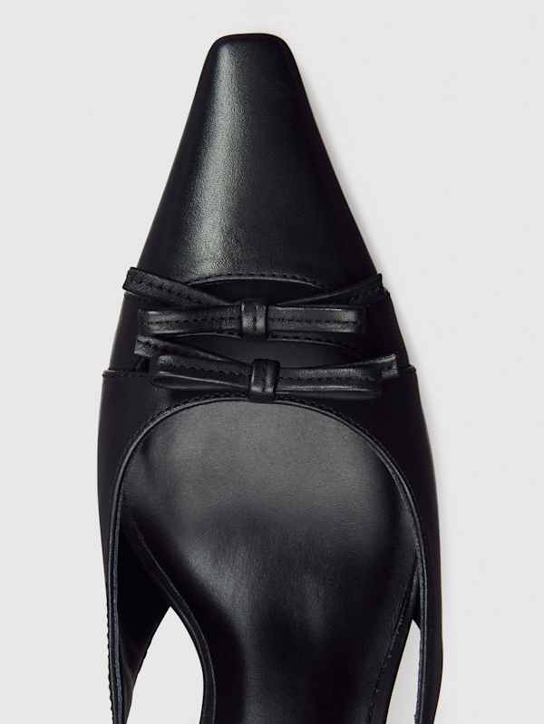 Noreen Slingback Pump - Black Leather