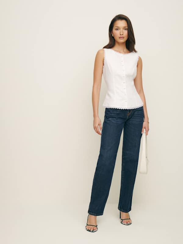 Amela Linen Top - White