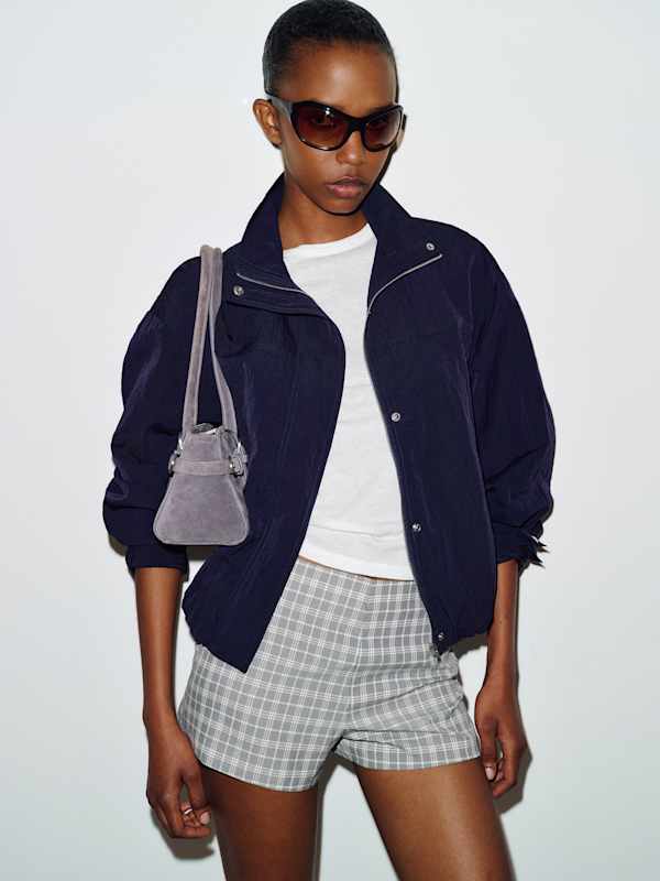 June Low Rise Short - Marine Plaid