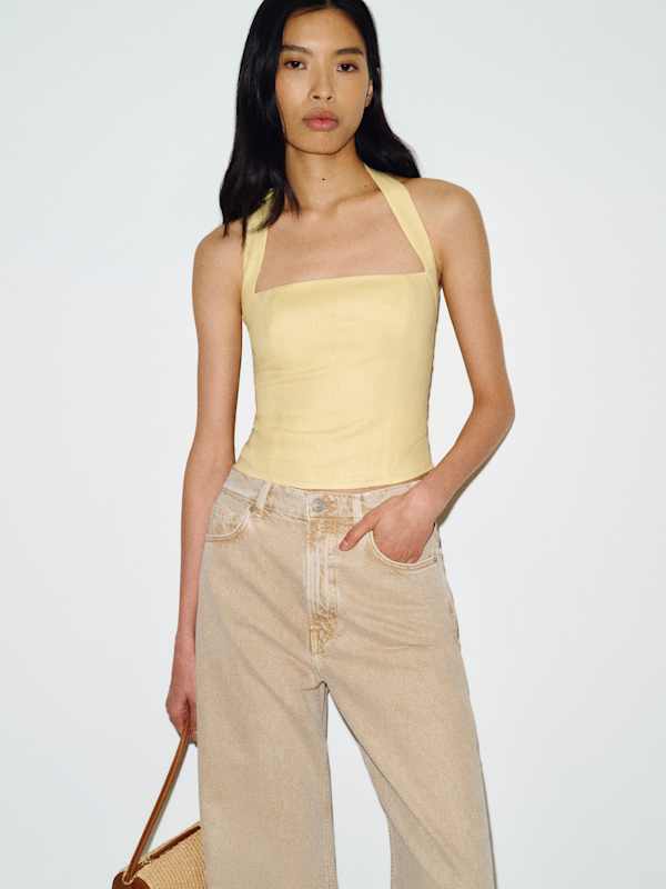 Malika Linen Top - Ray Of Light