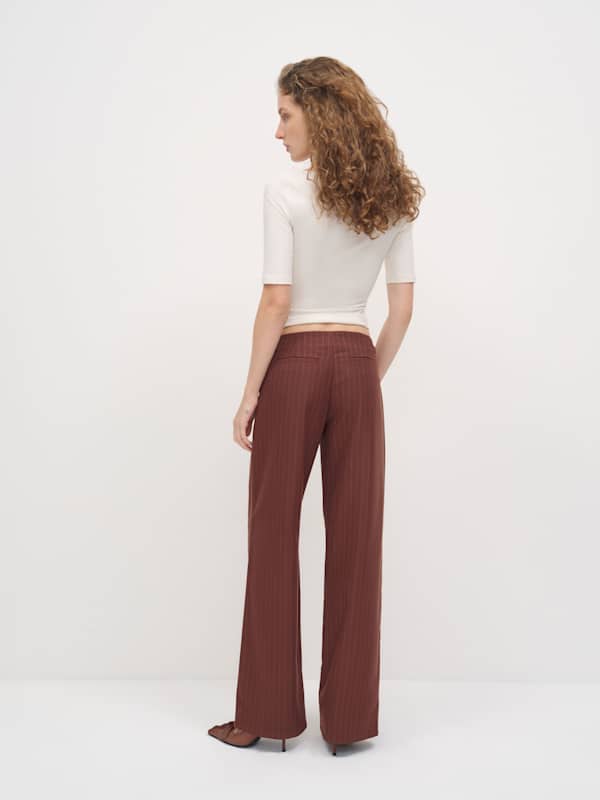 Vida Low Rise Pant - Brown Stripe