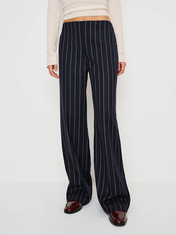 Vida Low Rise Pant - Navy Red Stripe