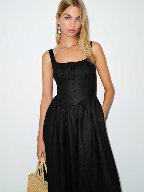 Balia Linen Dress - Black