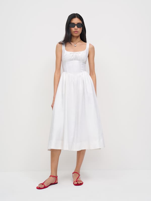 Balia Linen Dress - White