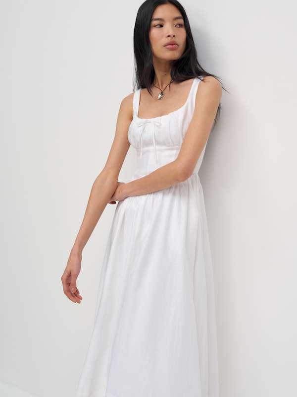 Balia Linen Dress - White