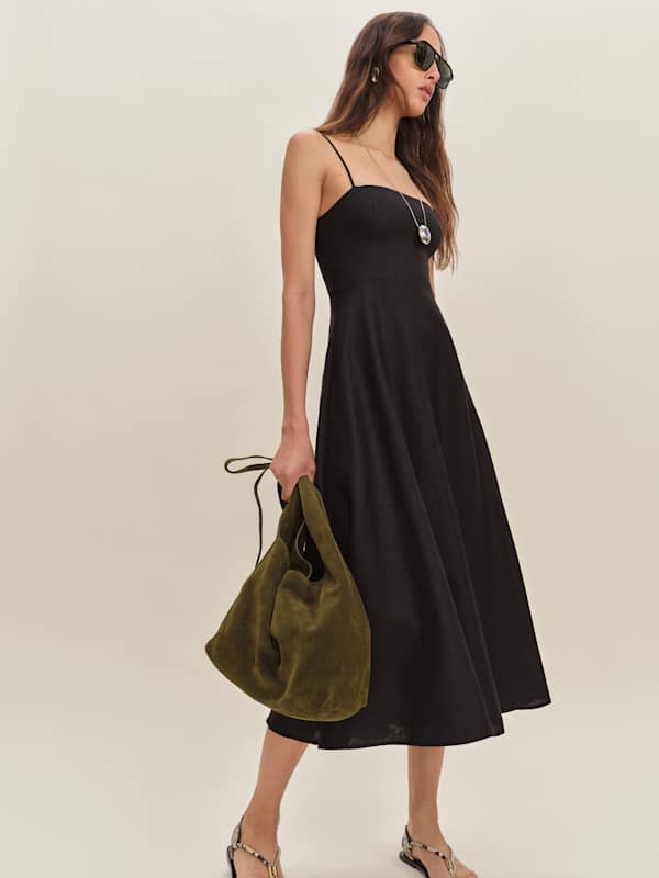 Monette Linen Dress - Black
