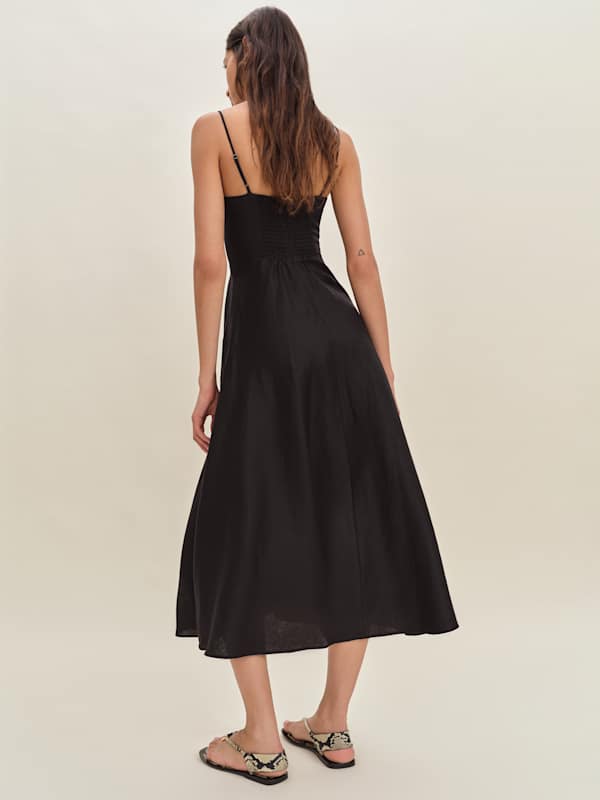 Monette Linen Dress - Black