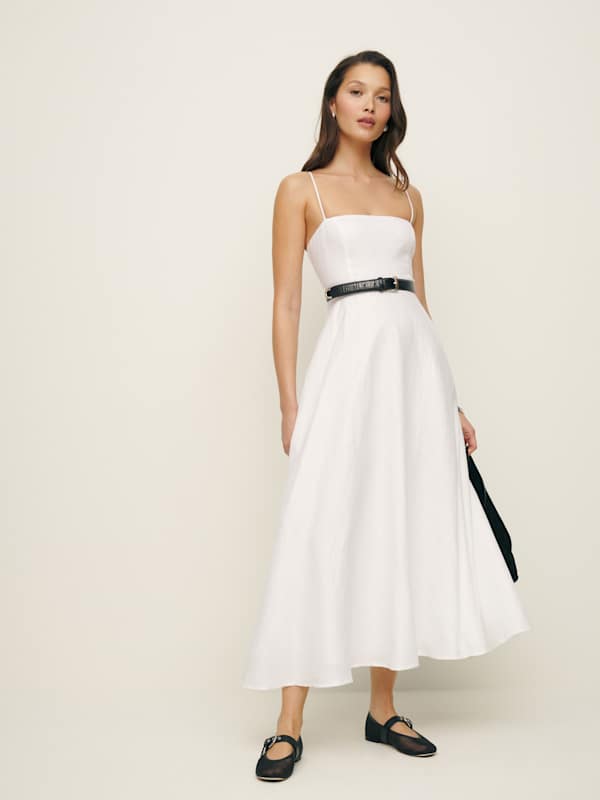 Monette Linen Dress - White