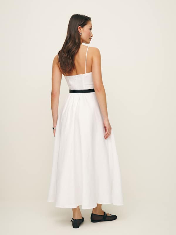 Monette Linen Dress - White