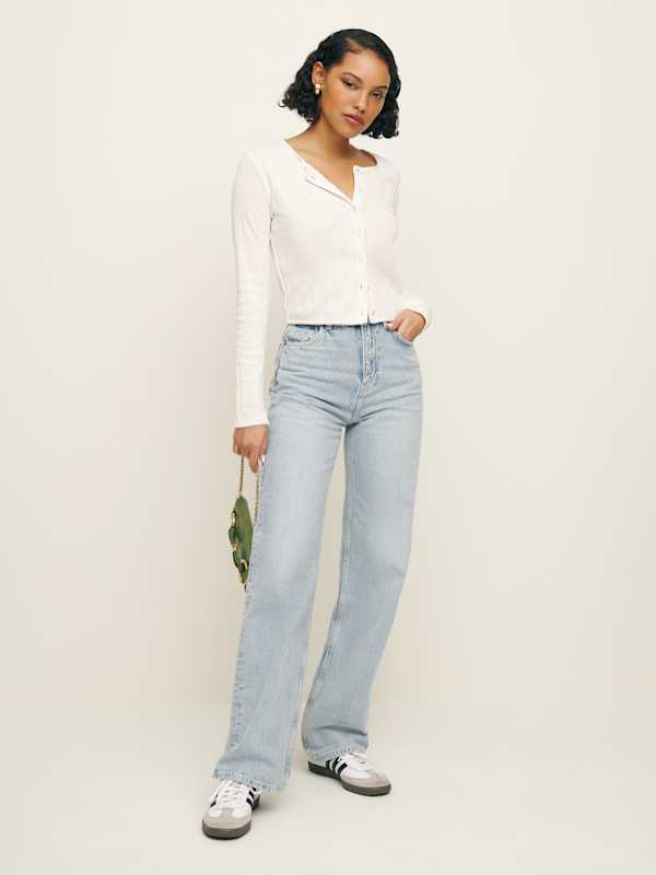 Ari Pointelle Knit Cardigan - Gossamer