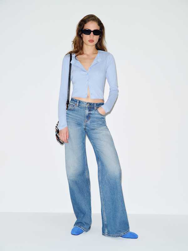 Ari Pointelle Knit Cardigan - Ice Water