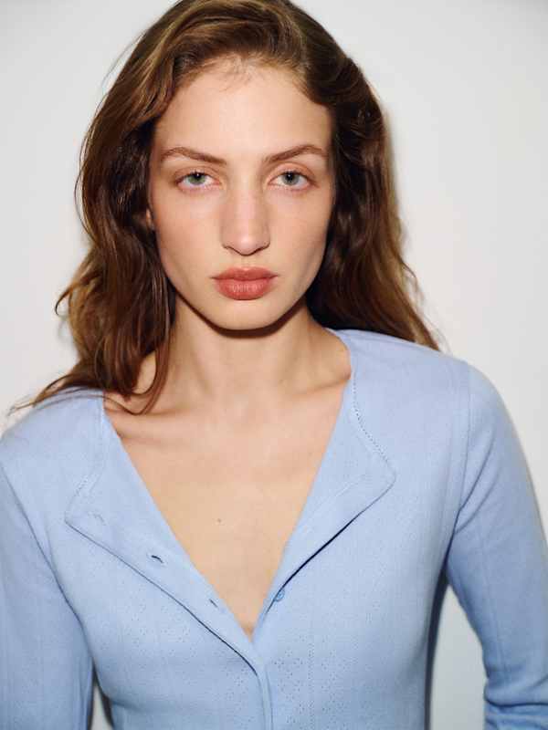 Ari Pointelle Knit Cardigan - Ice Water