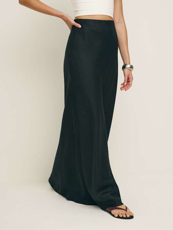 Bella Linen Skirt - Black