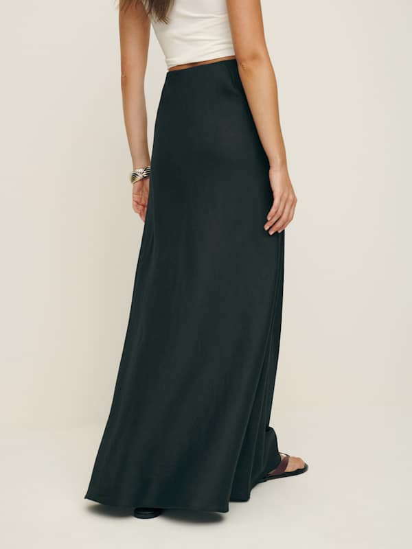 Bella Linen Skirt - Black