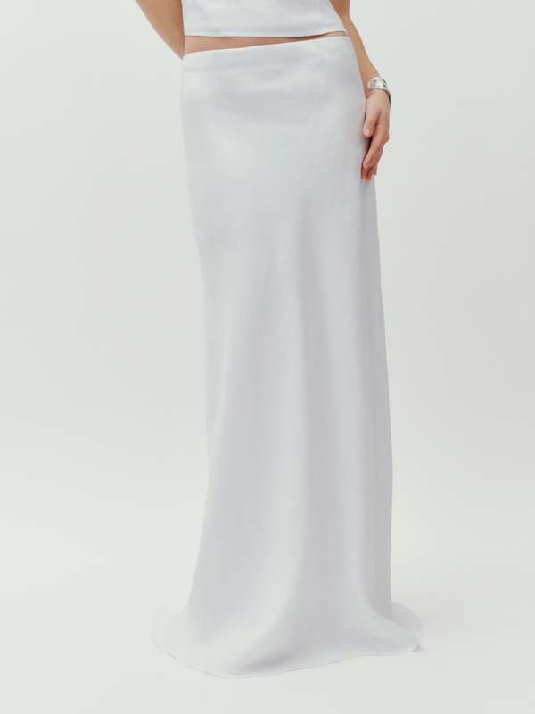 Bella Linen Skirt - White