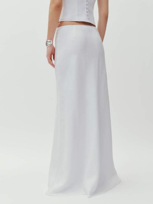 Bella Linen Skirt - White