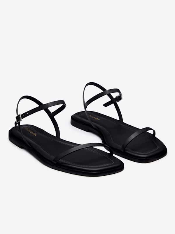 Lake Flat Sandal - Black Leather