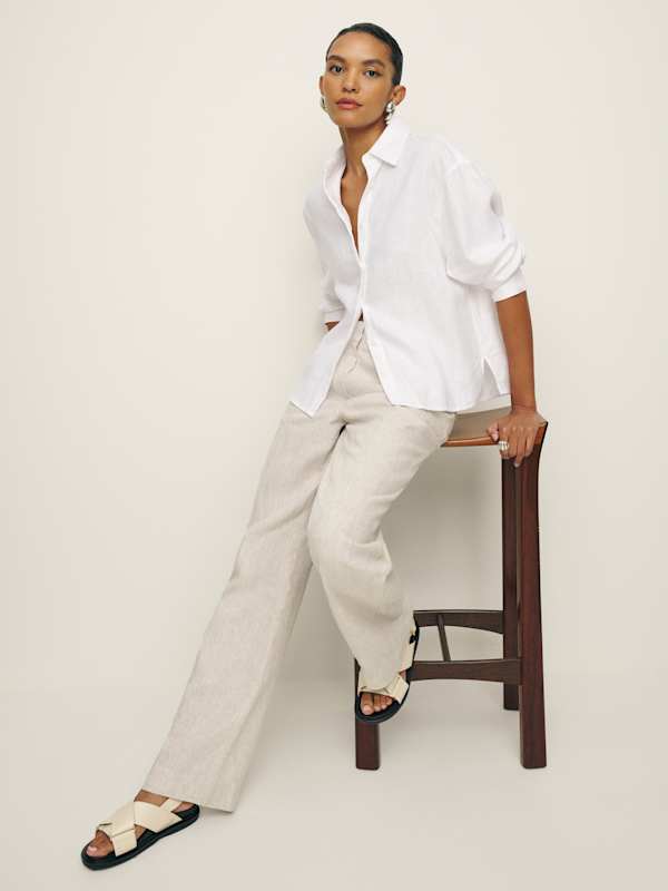 Andy Oversized Linen Shirt - White