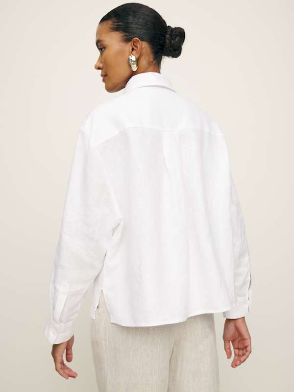Andy Oversized Linen Shirt - White
