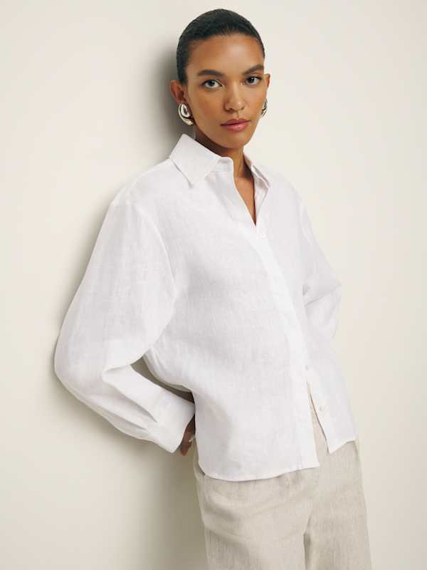Andy Oversized Linen Shirt - White