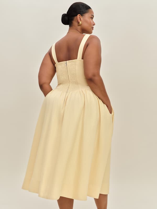 Balia Linen Dress Es - Parmesan