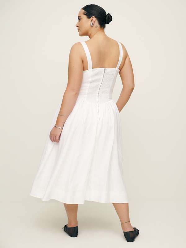 Balia Linen Dress Es - White