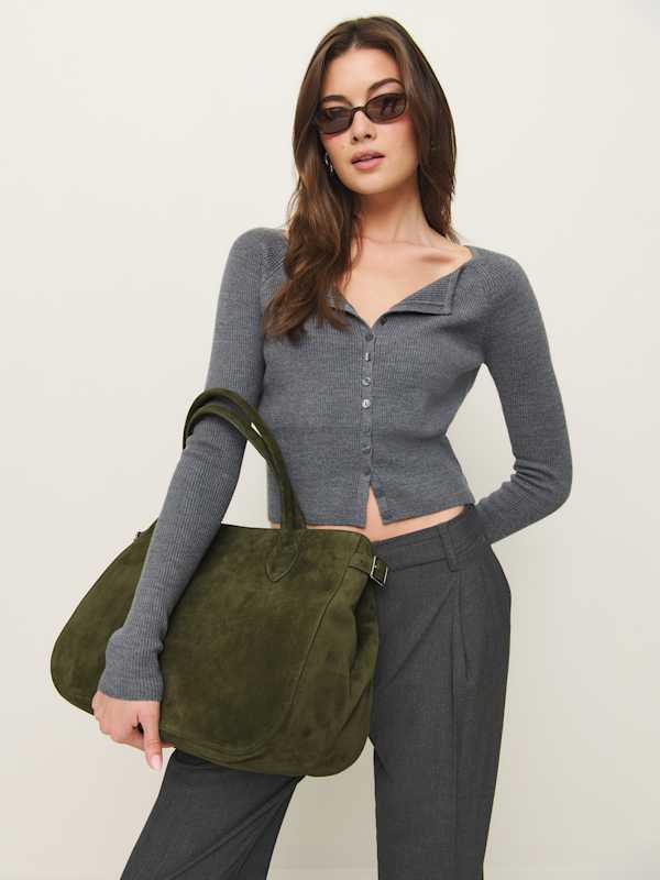 Oversized Patrizia Bag - Leccio Suede