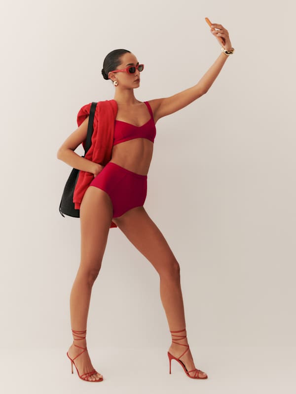 Azure Bikini Bottom - Lipstick