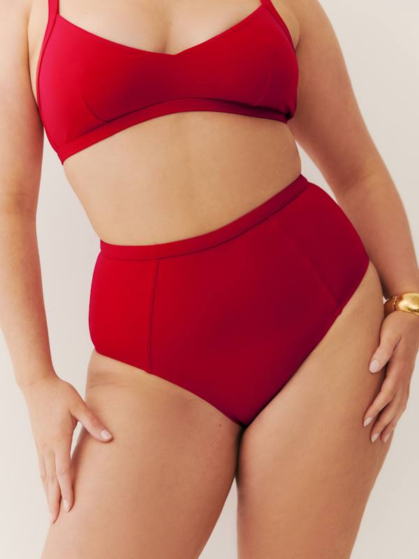 Azure Bikini Bottom - Lipstick