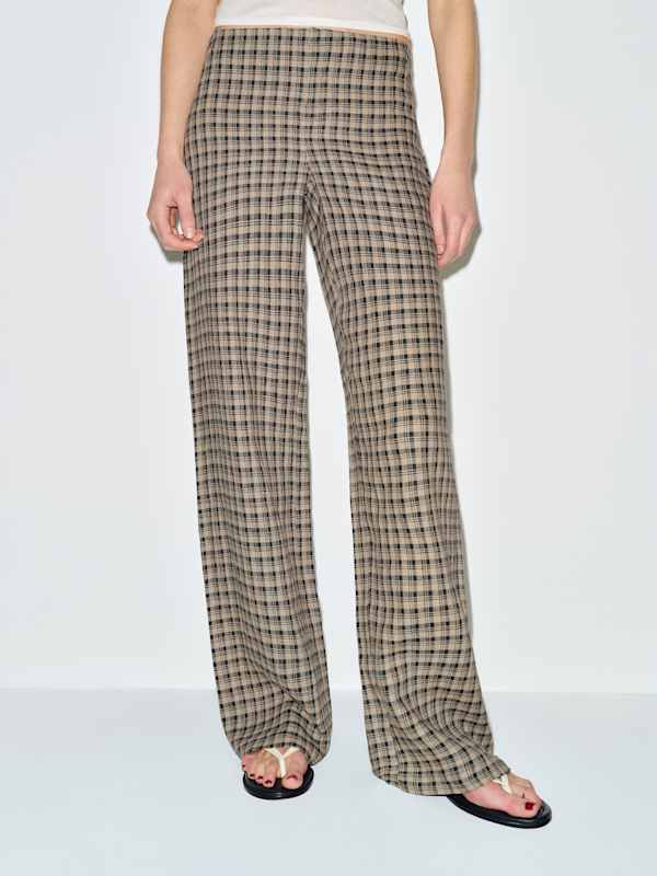 Vida Linen Low Rise Pant - Beacon Check