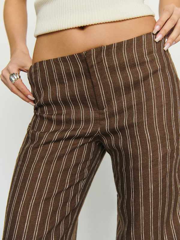 Vida Linen Low Rise Pant - Boardwalk Stripe