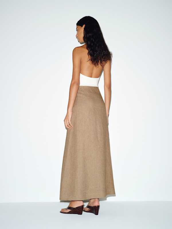 Andi Linen Maxi Skirt - Dark Oatmeal