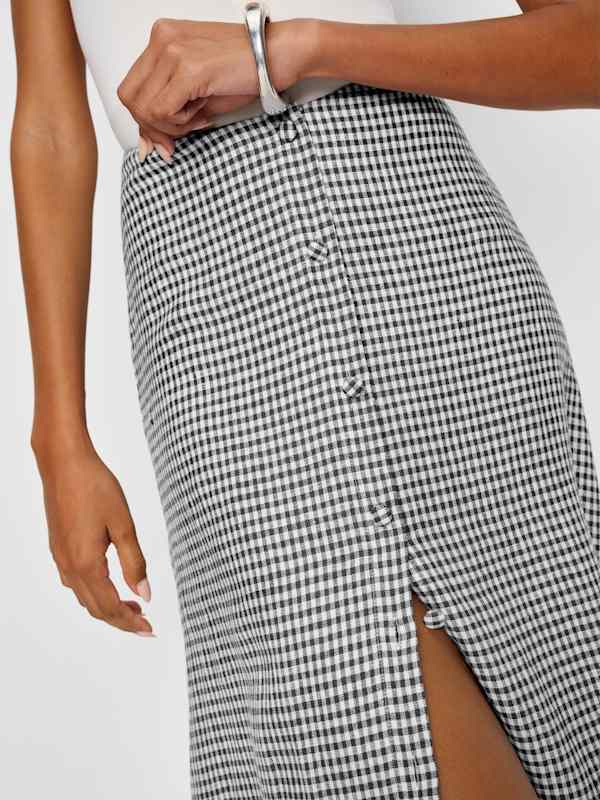 Andi Linen Maxi Skirt - Remy Check