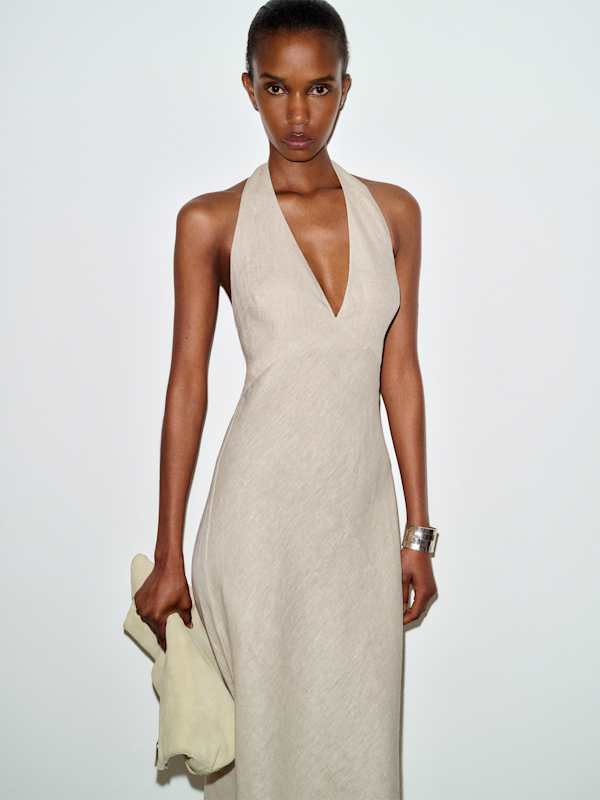 Delilah Linen Dress - Oatmeal