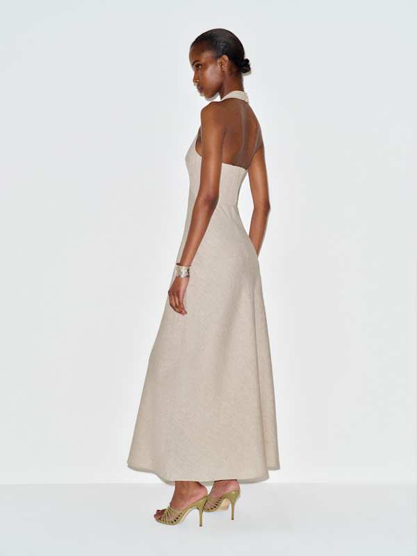 Delilah Linen Dress - Oatmeal