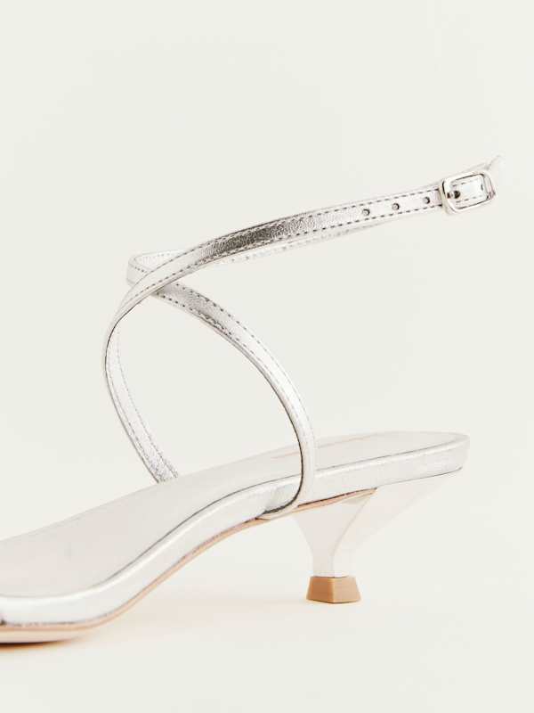 Sandales &agrave; kitten heels Georgia - Argent&eacute;