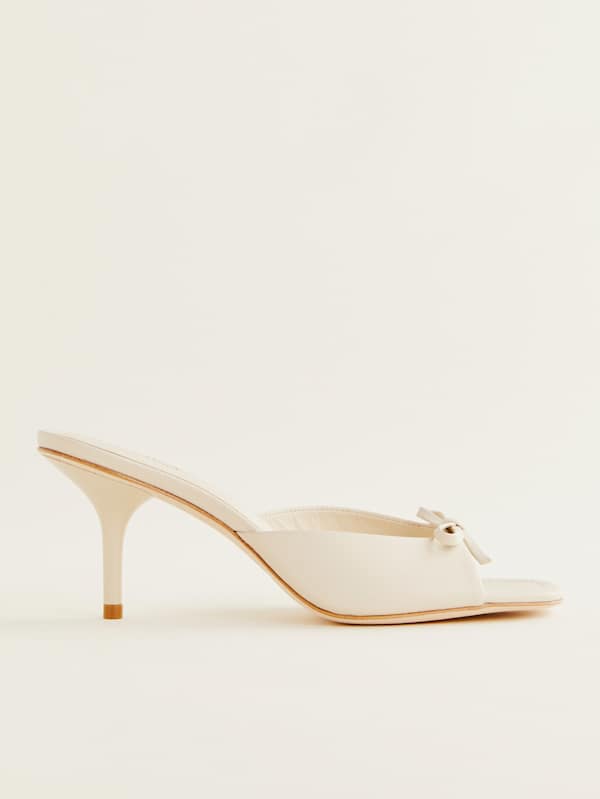 Clementine Heeled Mule Sandal - Almond Leather