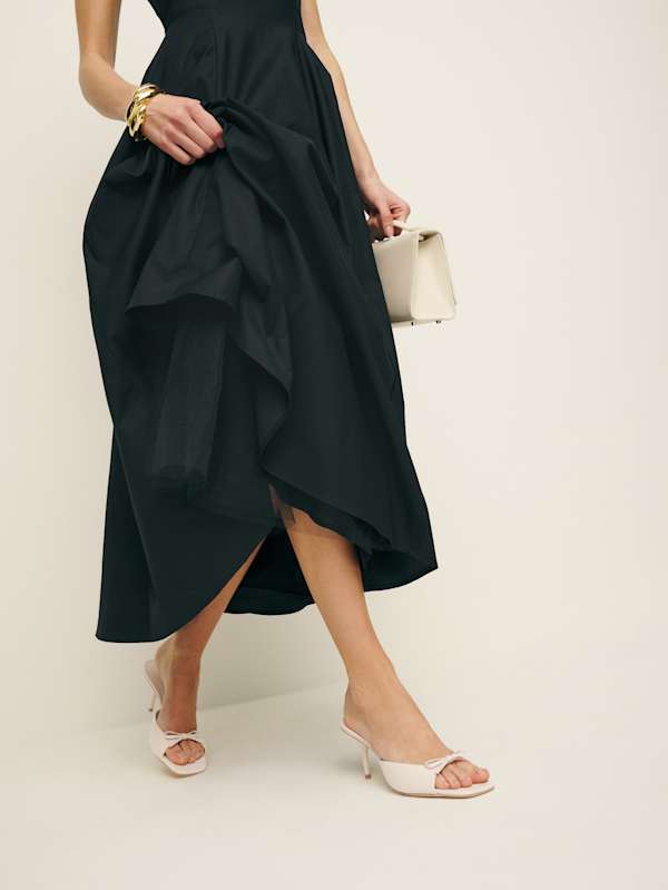 Clementine Heeled Mule Sandal - Almond Leather