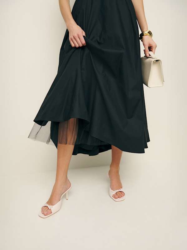 Clementine Heeled Mule Sandal - Almond Leather