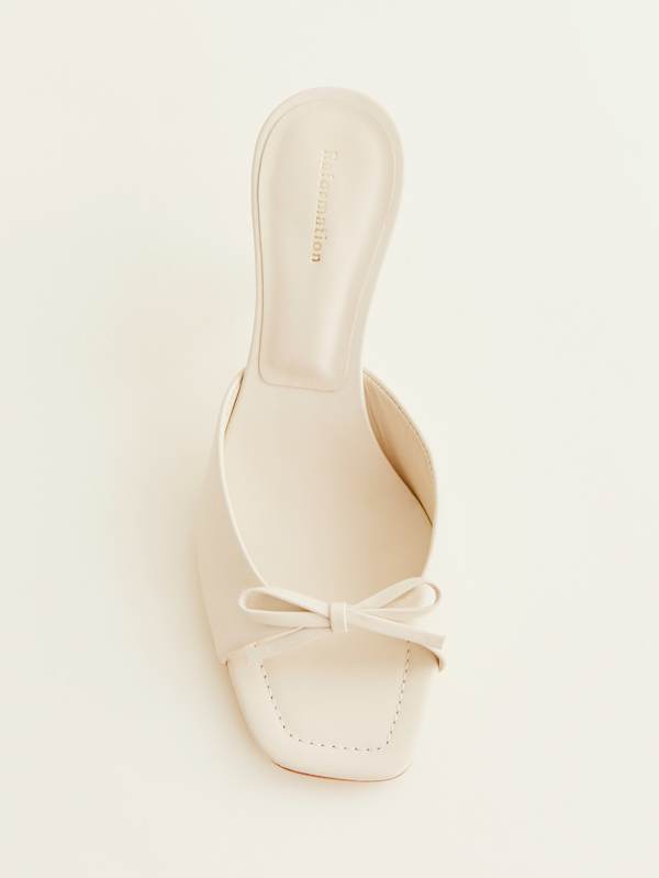 Clementine Heeled Mule Sandal - Almond Leather